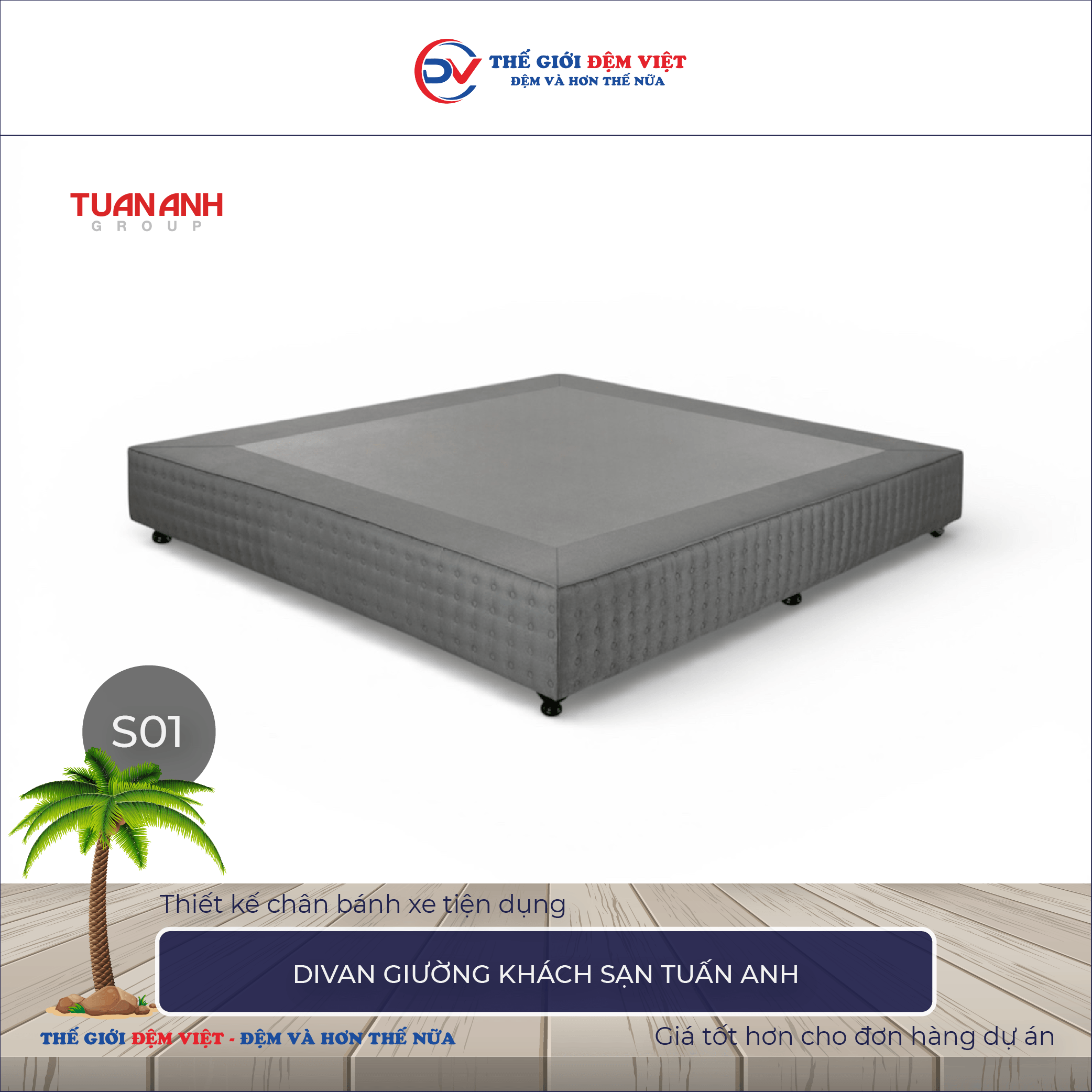 Divan giường khách sạn Tuấn Anh S01